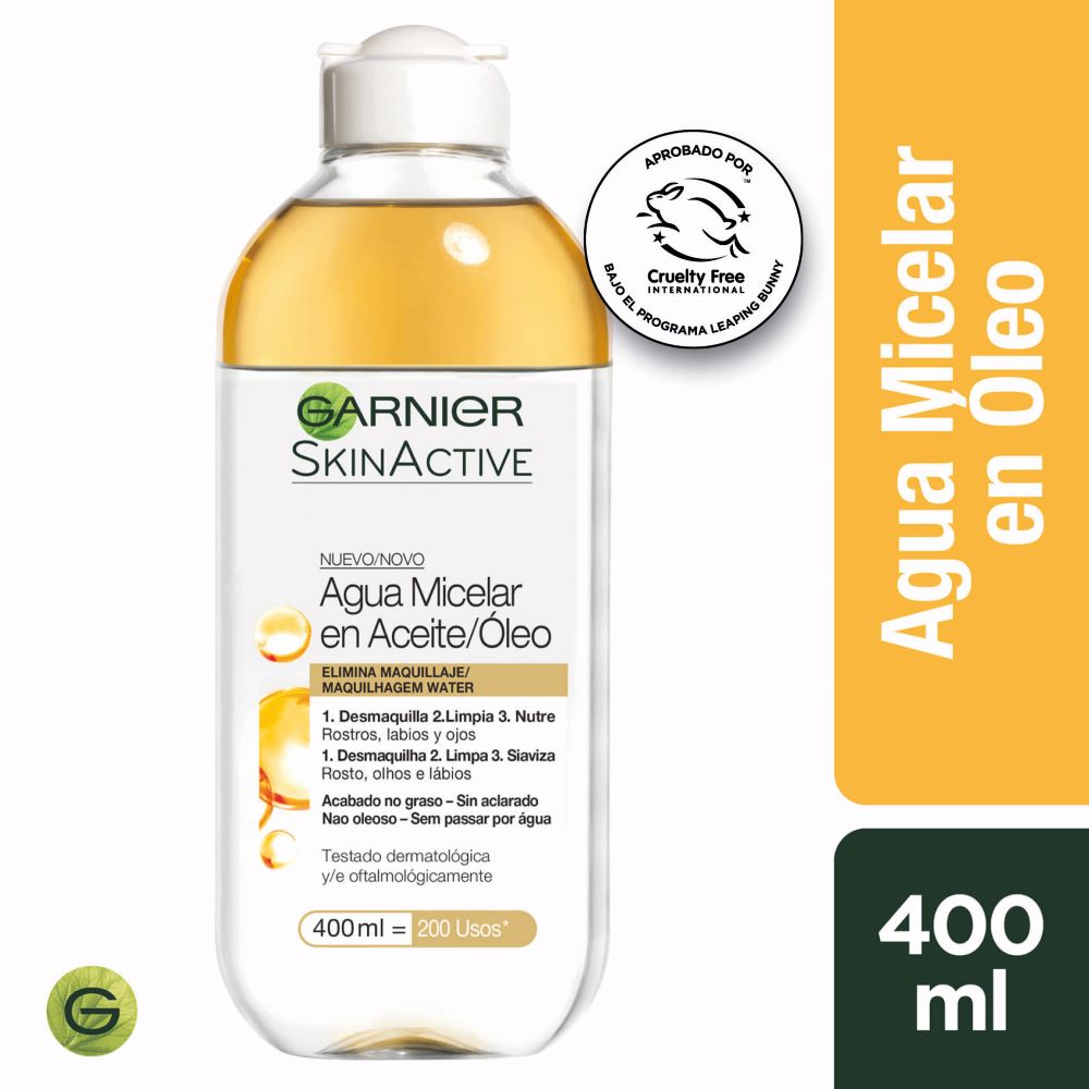 Agua micelar Garnier Skin Active en aceite/óleo 400 ml