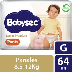 Pañal Babysec pants super premium talla G 64 un