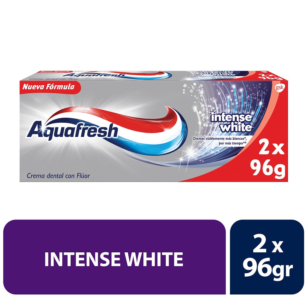 Pasta dental Aquafresh intense white 2 u de 96 g