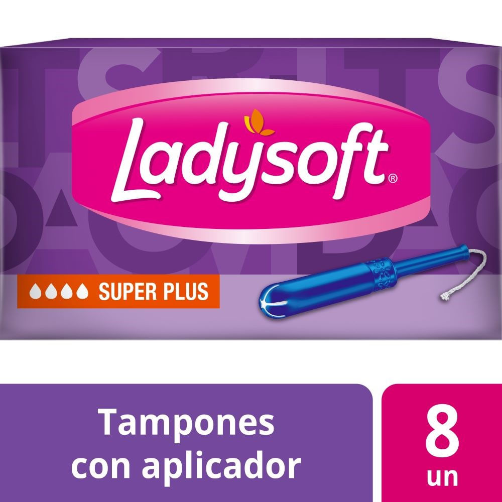 Tampones Ladysoft con aplicador súper plus 8 un
