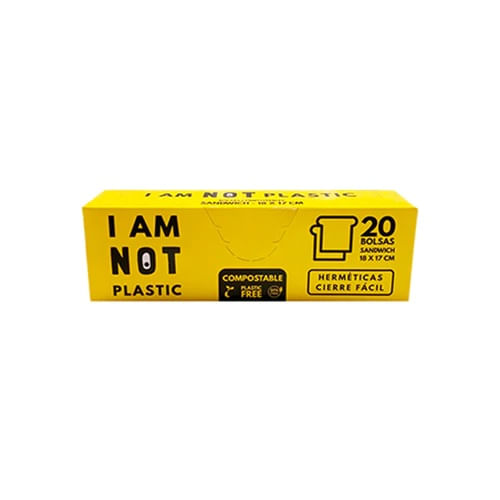 Bolsa hermética I am not plastic sandwich 18x17cm 20 un
