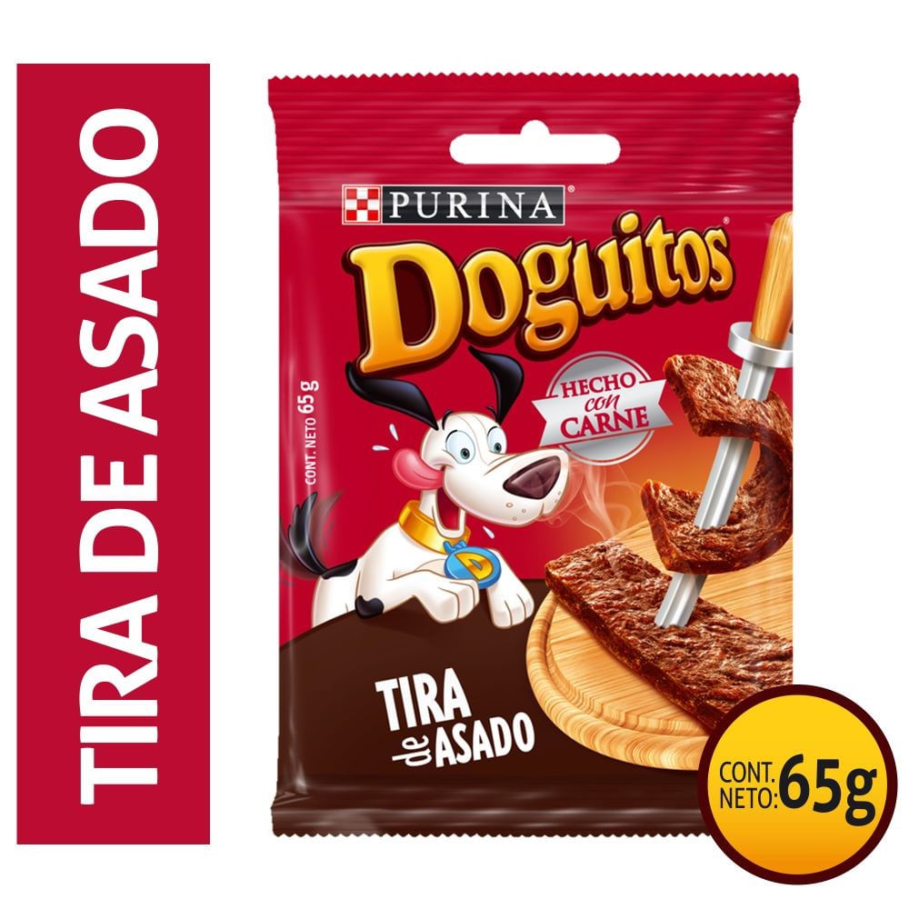 Snack para perro Doguitos Purina tira de asado 65 g