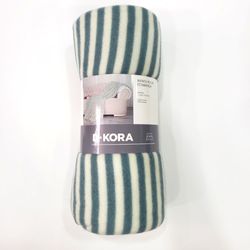 Manta polar print Dkora diseño líneas azul