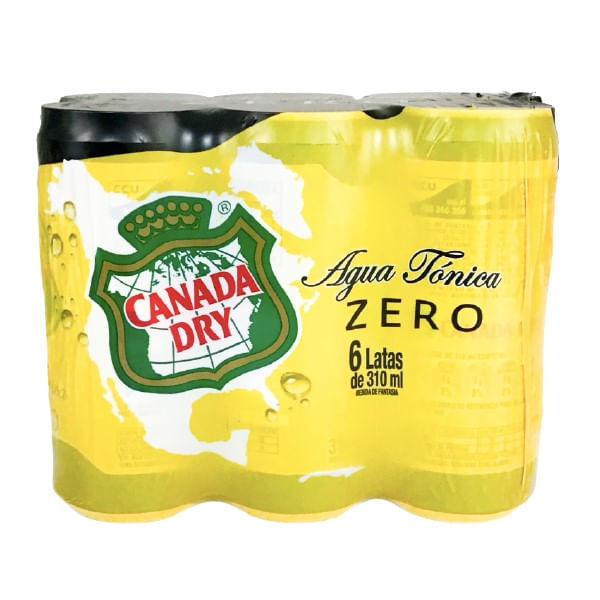 Pack bebida Canada Dry agua tónica zero lata 6 un de 310 ml