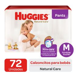 Pañal Huggies pants natural care talla M 72 un