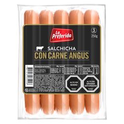 Salchicha La Preferida con carne angus 250 g