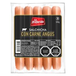 Salchicha La Preferida con carne angus 500 g