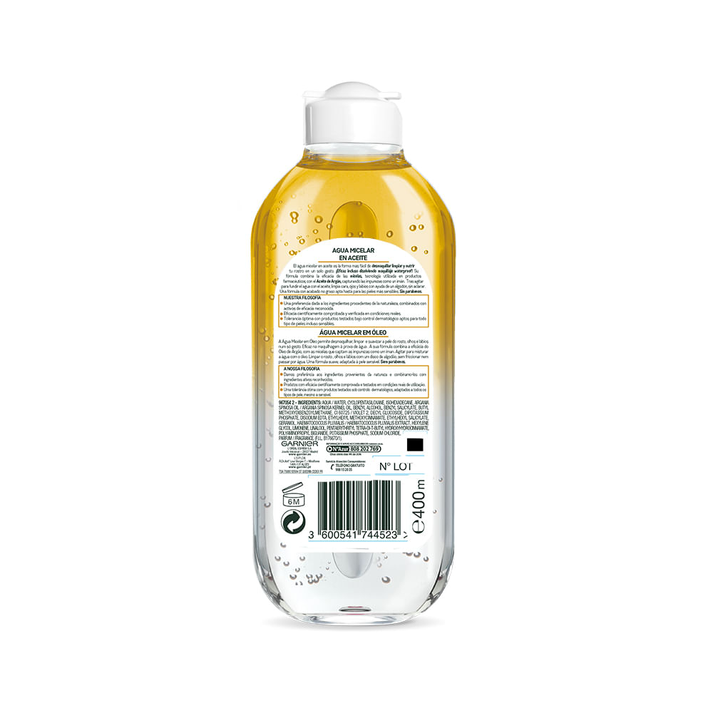 Agua micelar Garnier Skin Active en aceite/óleo 400 ml Agua micelar Garnier Skin Active en aceite/óleo 400 ml