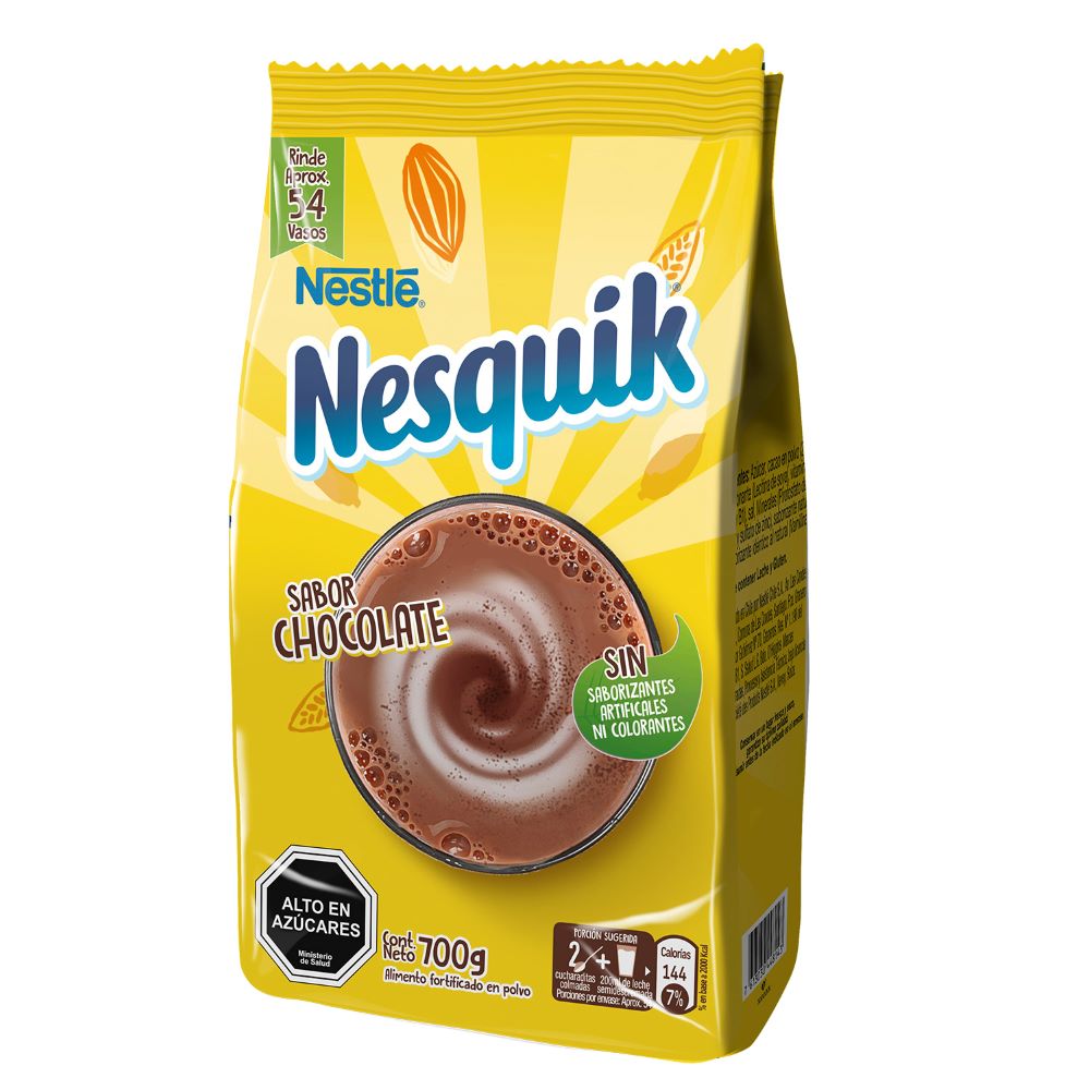 Saborizante para leche Nesquik optistart chocolate bolsa 700 g