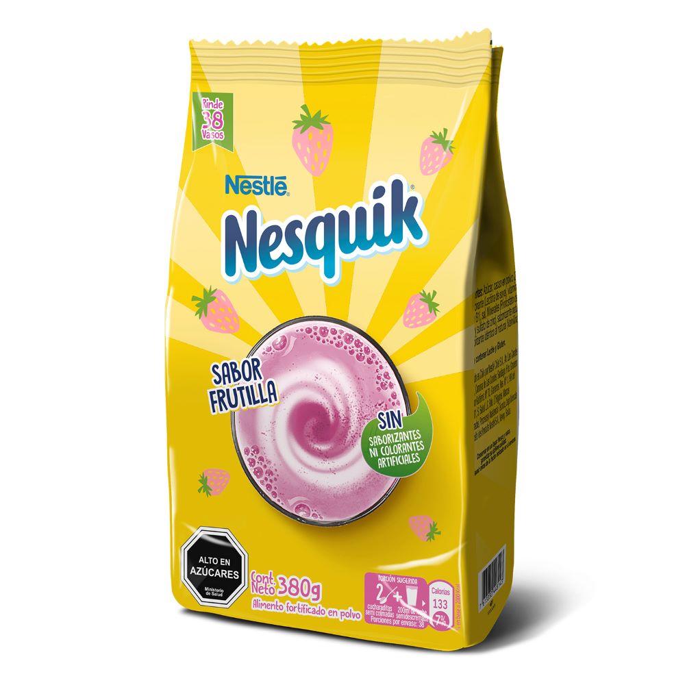 Saborizante para leche Nesquik optistart frutilla bolsa 380 g