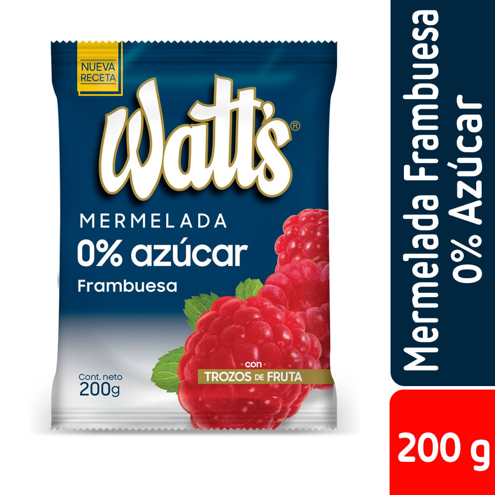 Mermelada Watt's 0% azúcar frambuesa bolsa 200 g