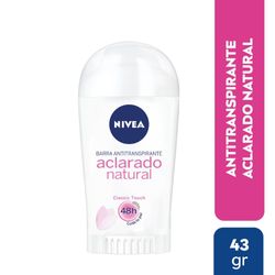 Desodorante Nivea aclarado natural classic touch barra 43 g