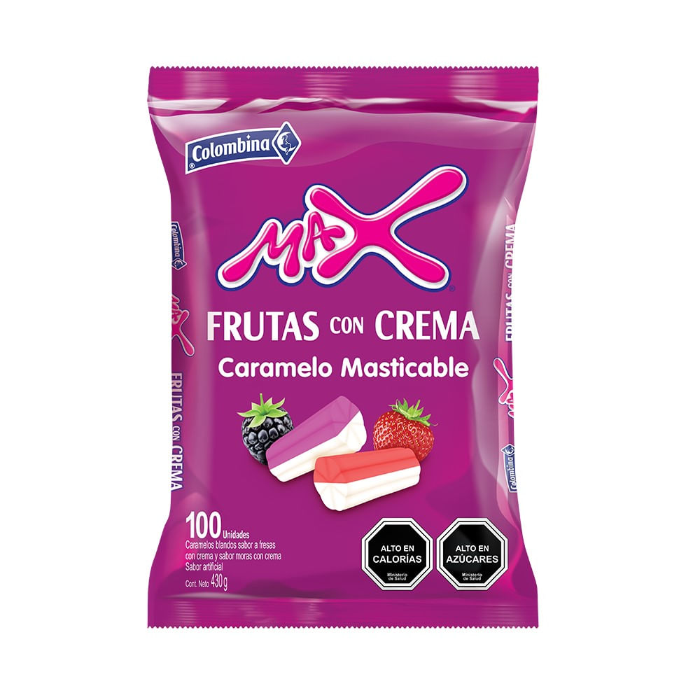 Masticable Colombina max frut con Crema bolsa 430 g Masticable Colombina max frut con Crema bolsa 430 g