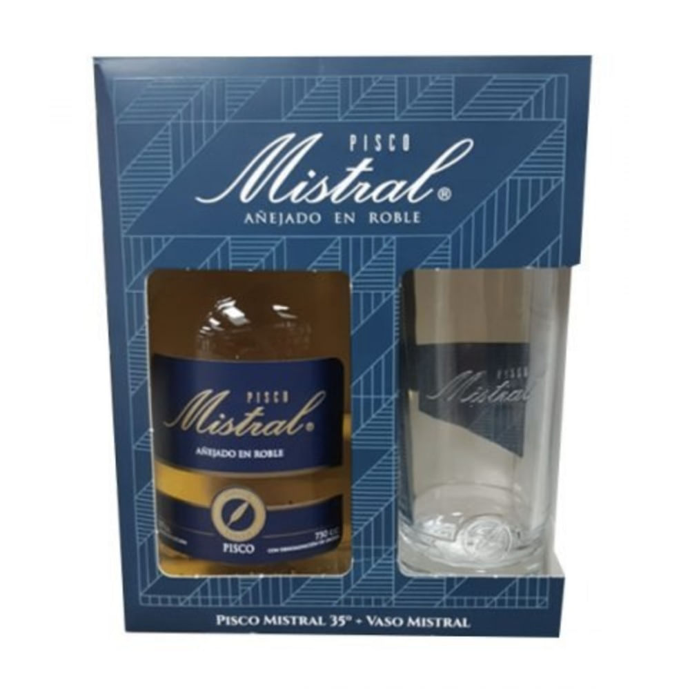 Pisco Mistral 750 cc + vaso