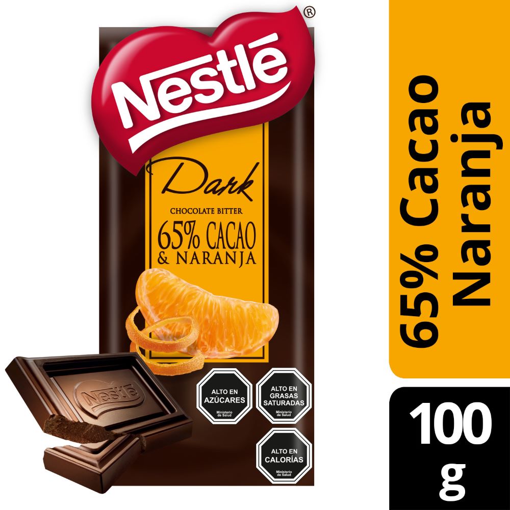 Chocolate Nestlé Dark 65% cacao y naranja 100 g