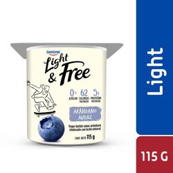 Yoghurt batido Danone light arándanos pote 115 g