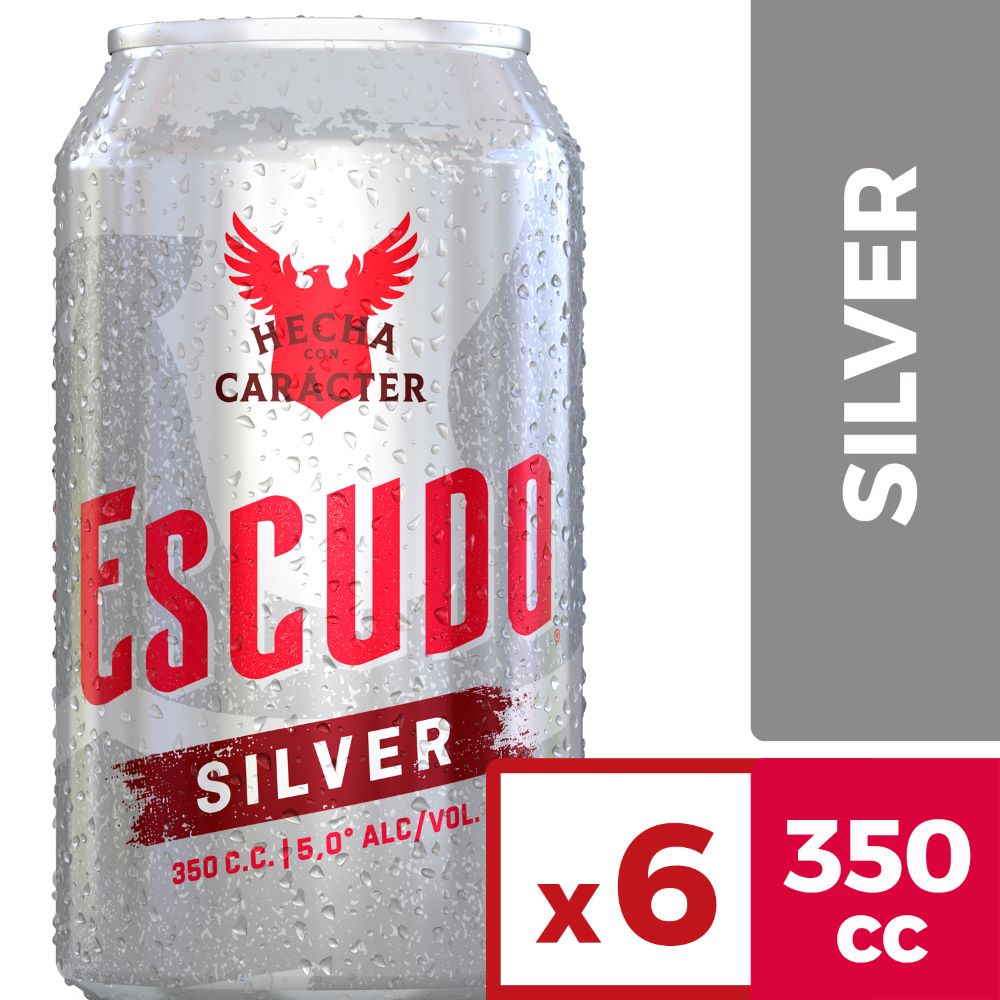 Pack Cerveza Escudo silver lata 6 un de 350 cc
