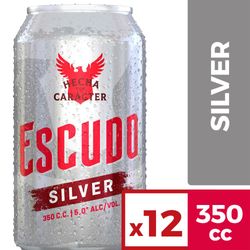 Pack Cerveza Escudo silver lata 12 un de 350 cc
