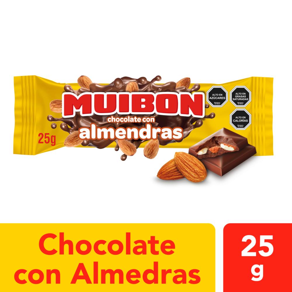 Chocolate de leche Muibon con almendras 25 g