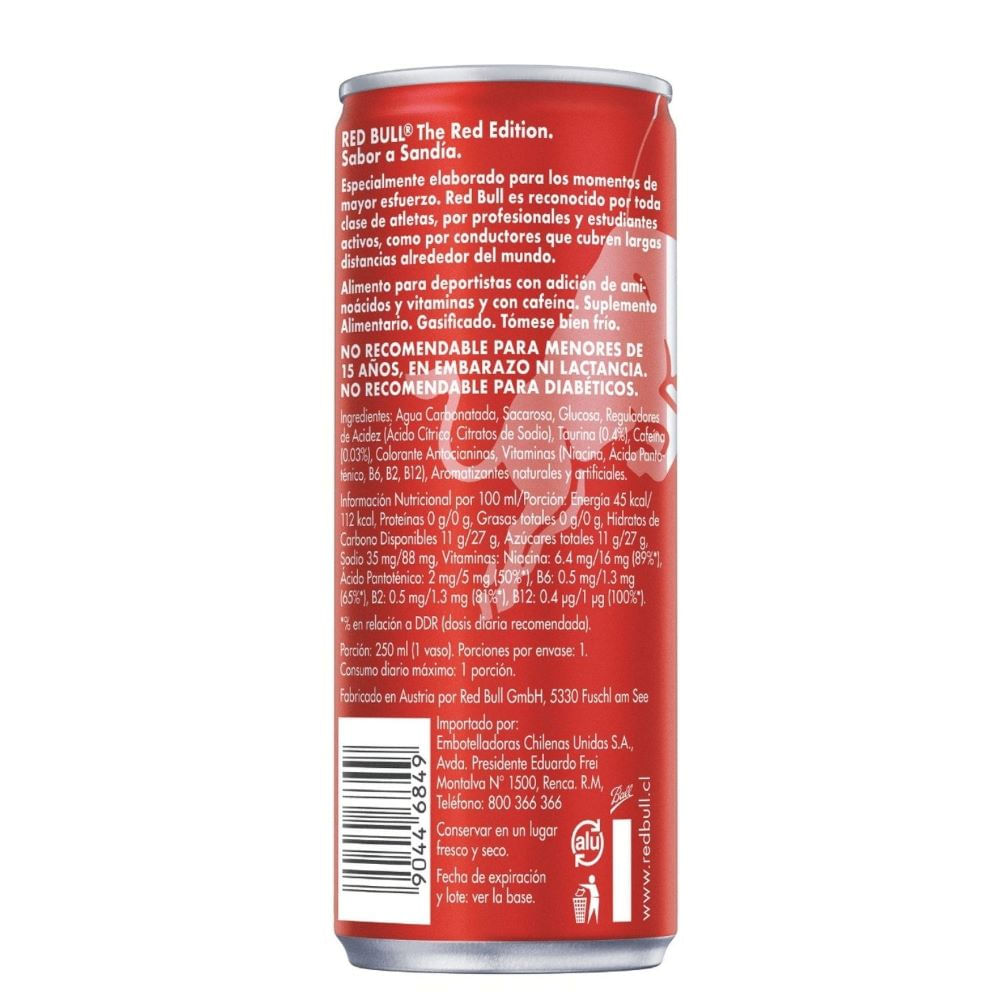 Red Bull bebida energética sabor sandía 250 ml Red Bull bebida energética sabor sandía 250 ml