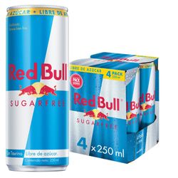Red Bull bebida energética sin azúcar lata 4 un de 250 ml