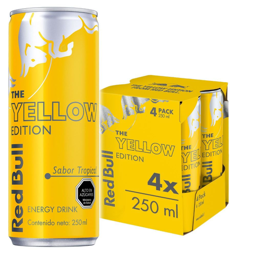 Red Bull bebida energética sabor tropical 4 latas de 250 ml