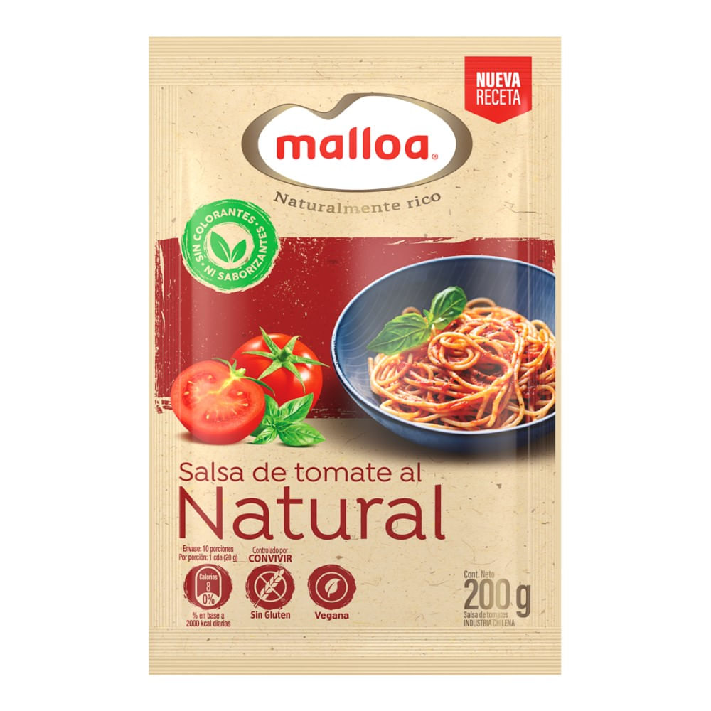 Salsa de tomate Malloa al natural 200 g