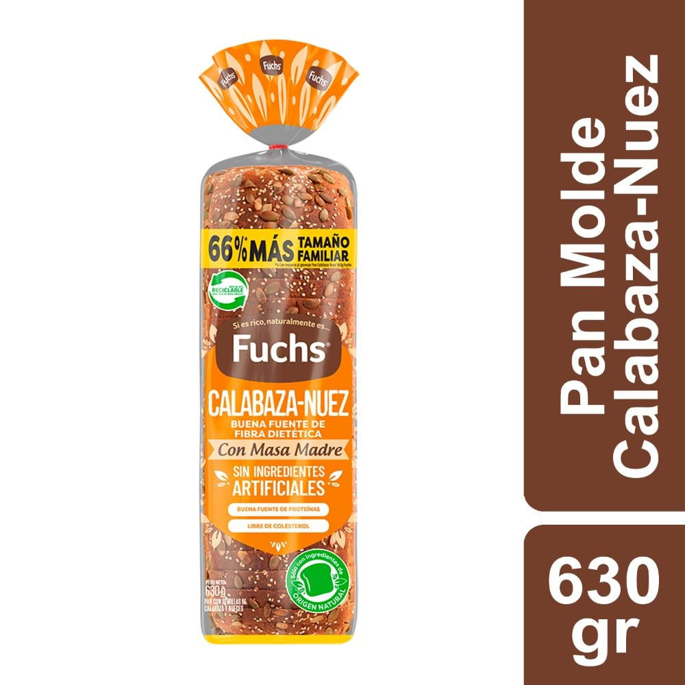 Pan de molde Fuchs calabaza nuez bolsa 630 g