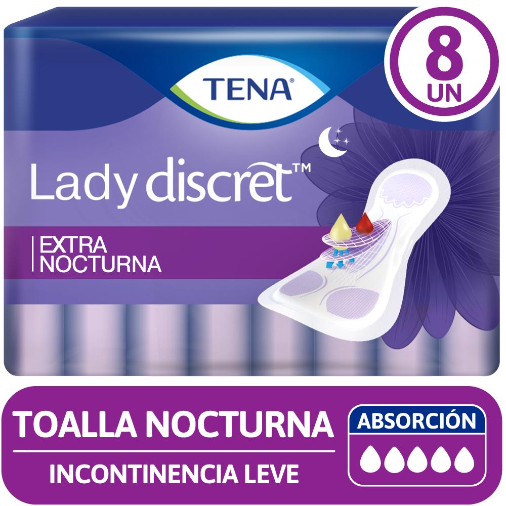 Toallas para incontinencia Tena lady discret extra nocturna 8 un