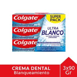 Pack Pasta dental Colgate ultra blanco 3 un de 90 g