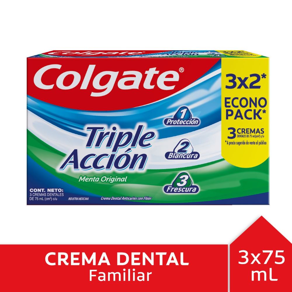 Pasta dental Colgate triple acción 3 un de 75 ml