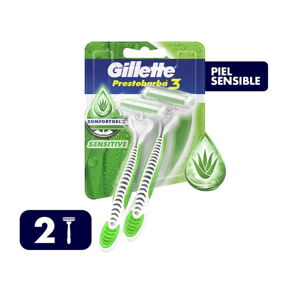 Máquina de afeitar Gillette Prestobarba 3 sense care 2 un