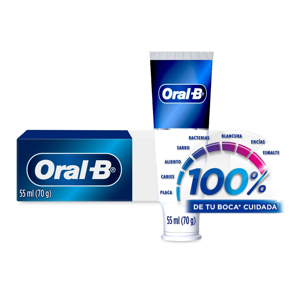 Pasta dental Oral B 100% de tu boca cuidada menta 70 g