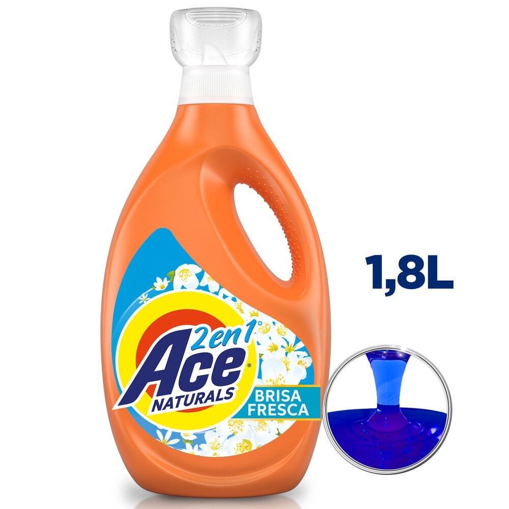 Detergente líquido Ace naturals 2 en 1 brisa fresca 1.8 L