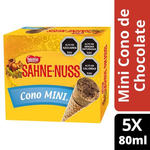 Pack Helado Sahne Nuss cono mini multipack 5 un de 80 ml