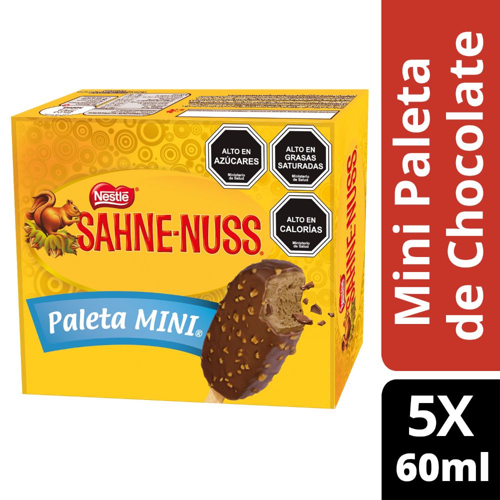 Pack Helado Sahne Nuss mini paleta 5 un de 60 ml