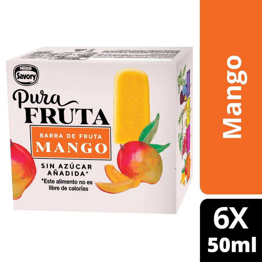 Pack Helado Savory pura fruta mango 6 un de 50 ml