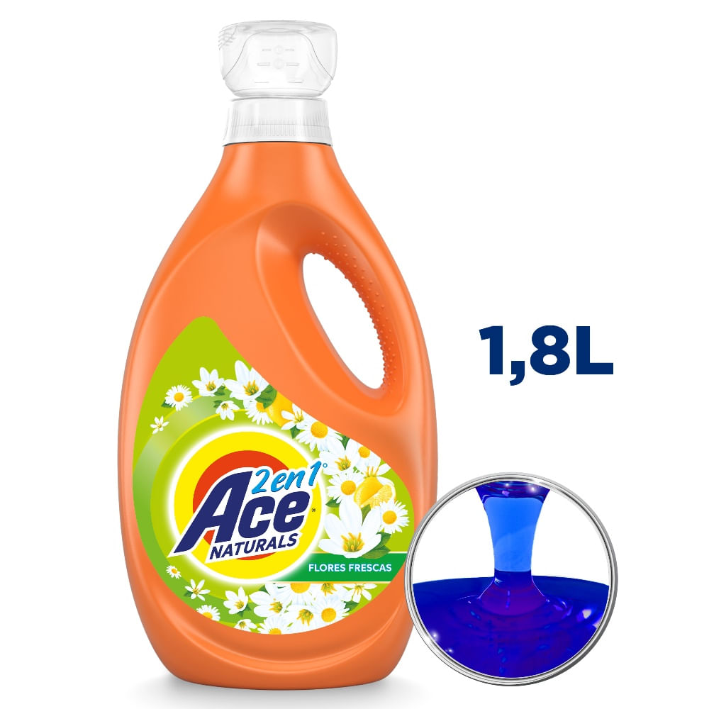 Detergente líquido Ace 2 en 1 flores frescas 1.8 L