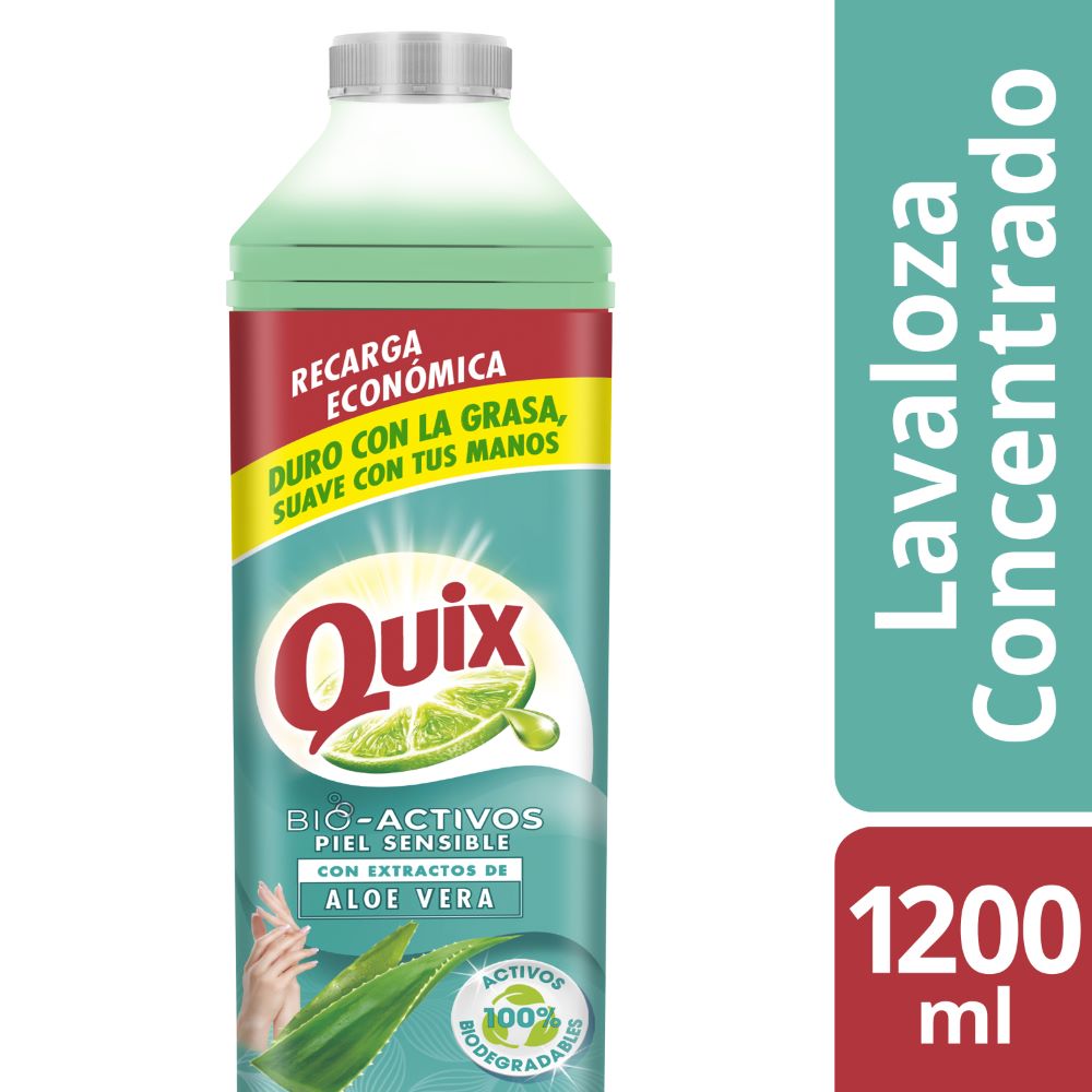 Lavaloza concentrado Quix bio activos aloe vera recarga 1.2 L