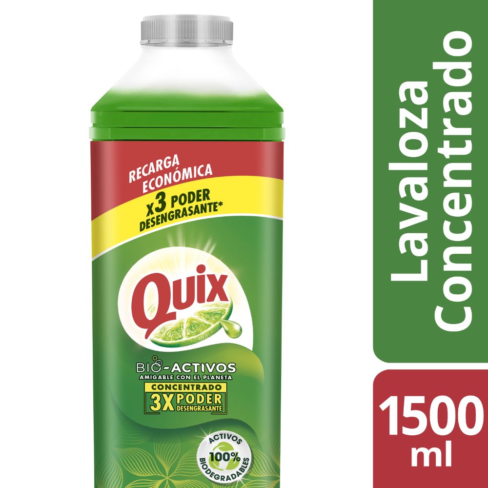 Lavaloza concentrado Quix bio activos limón recarga 1.5 L