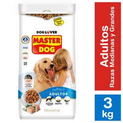 Alimento perro adulto Master Dog pollo arroz y vegetales 3 Kg