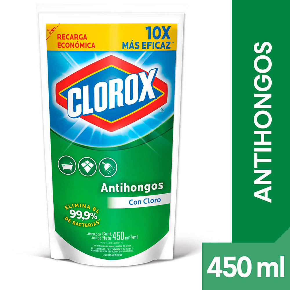 Limpiador desinfectante Clorox antihongos doypack 450 ml