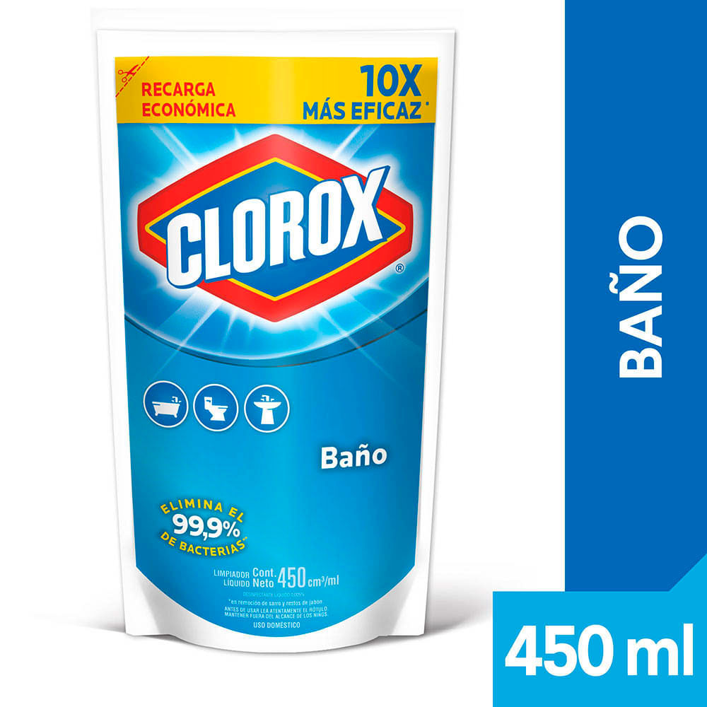 Limpiador desinfectante Clorox baño doypack 450 ml