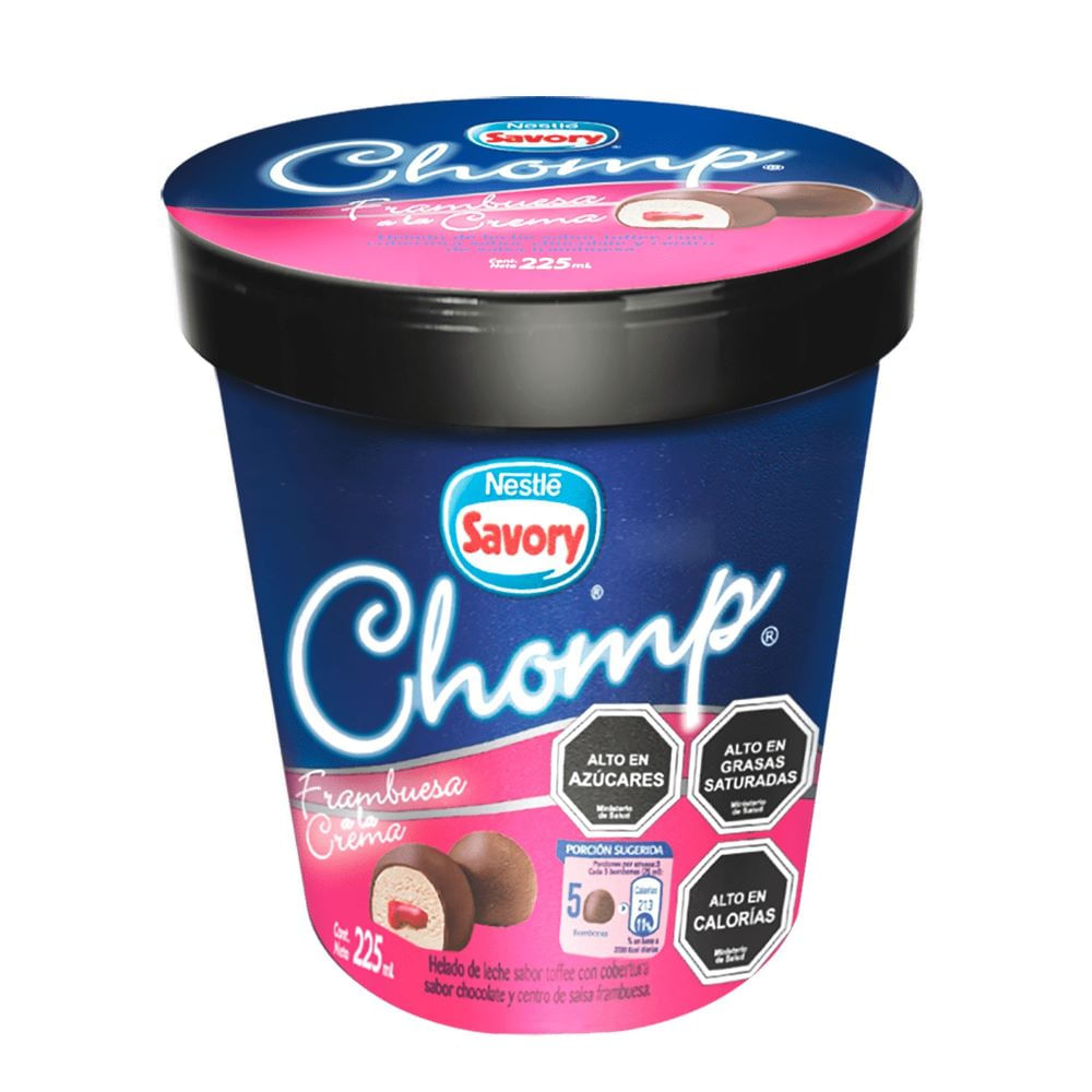 Bombón helado Chomp Savory frambuesa a la crema 225 ml