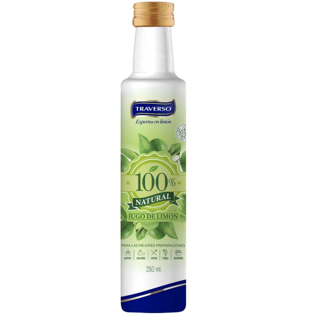 Jugo de limón verde Traverso 100% natural 250 ml
