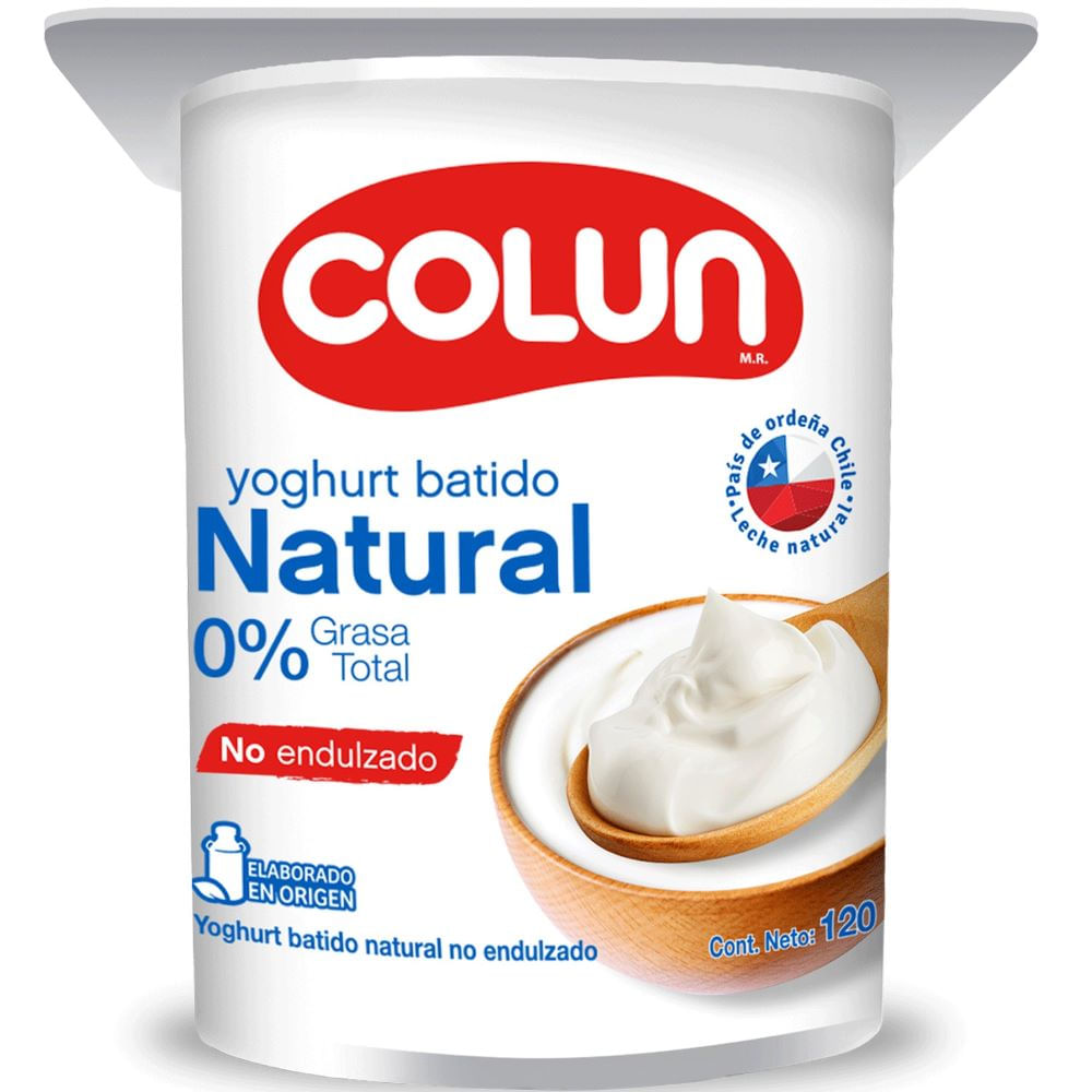 Yoghurt batido natural Colun no endulzado 120 g