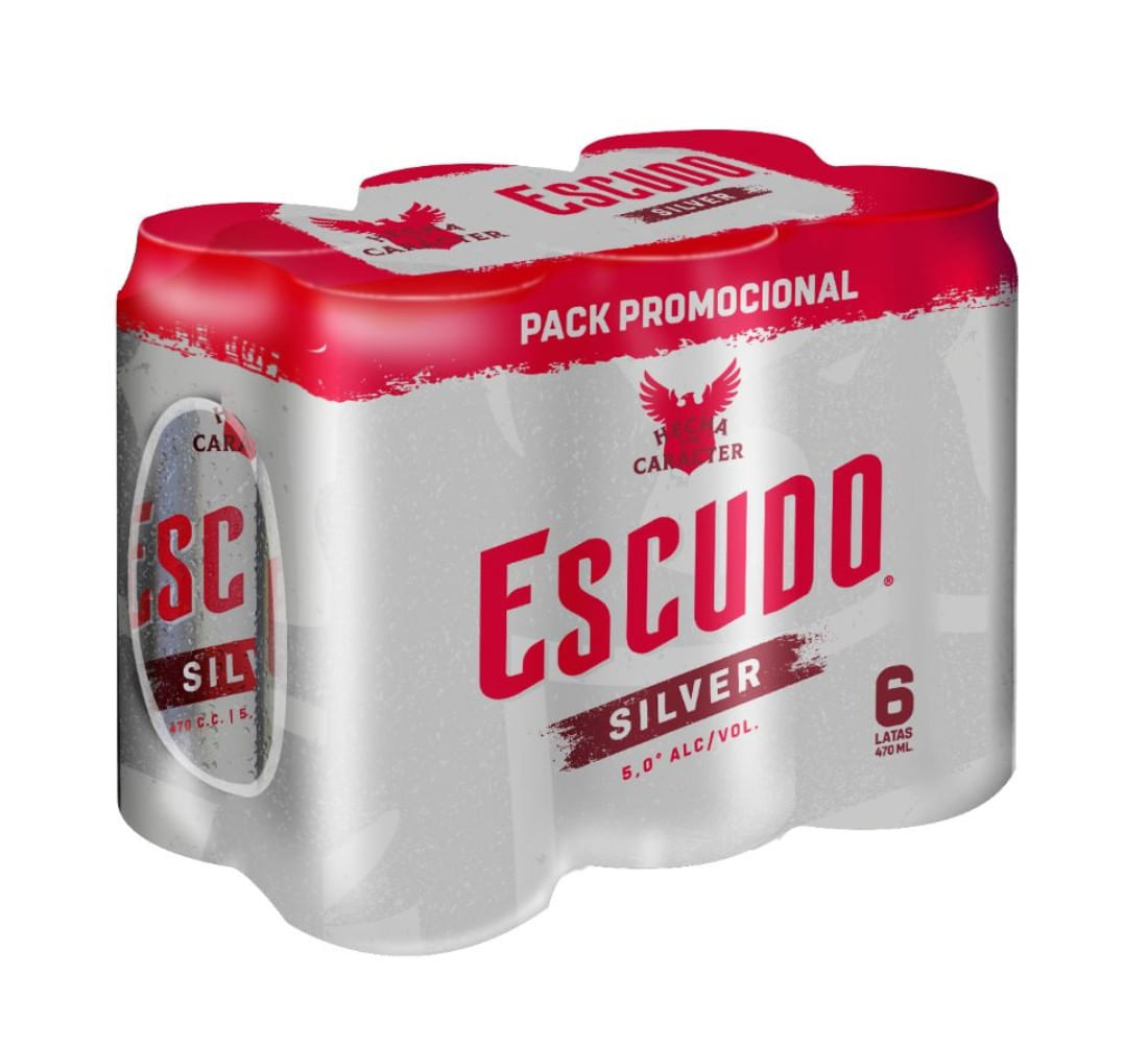 Pack Cerveza Escudo silver lata 6 un de 470 cc