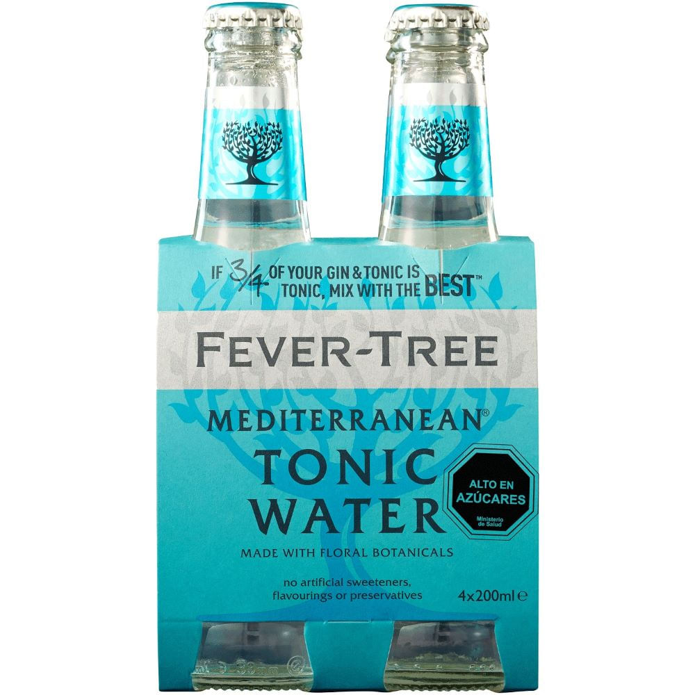 Pack agua tónica Fever Tree mediterranean botella 4 un de 200 ml