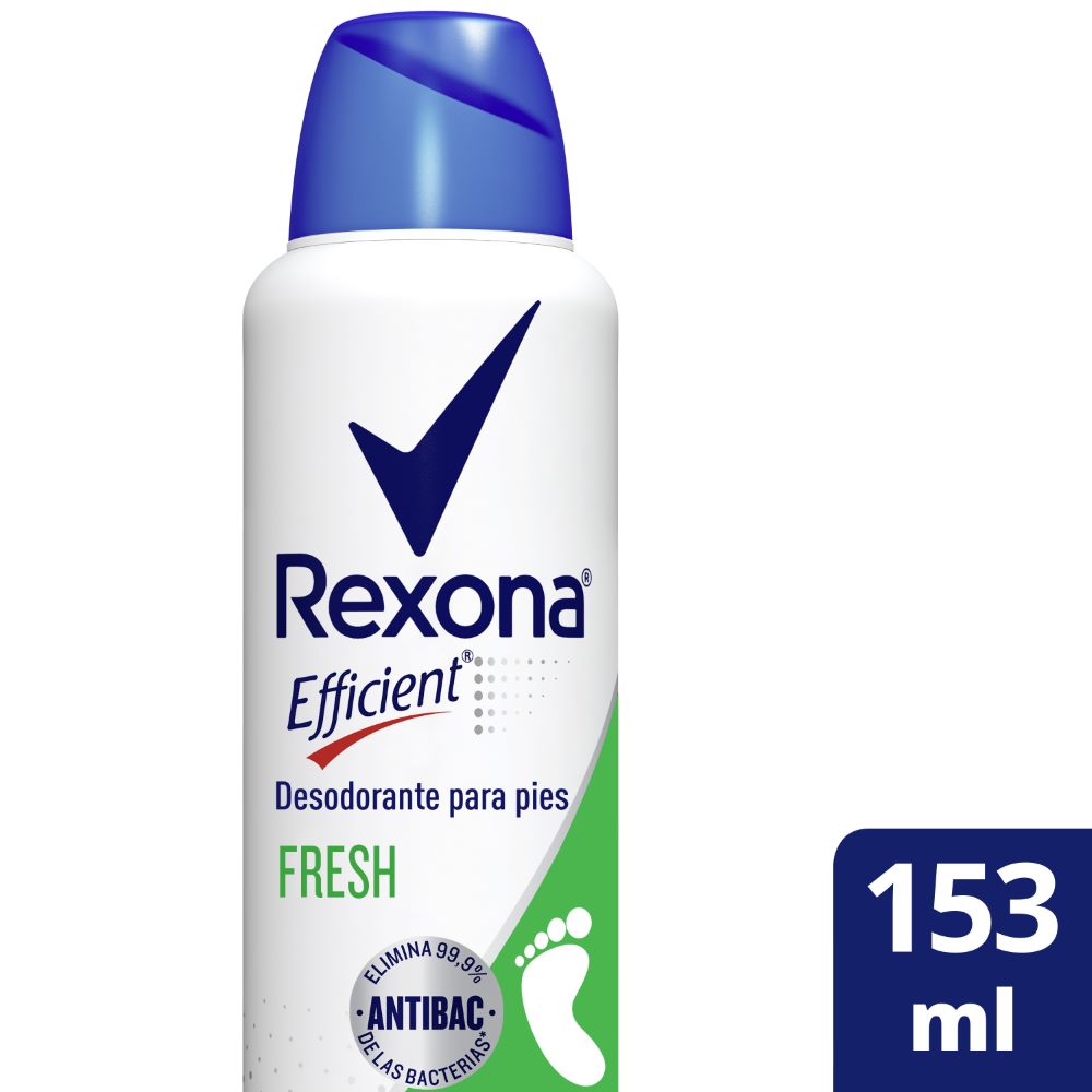 Talco desodorante Rexona efficient antibacterial spray 153 ml