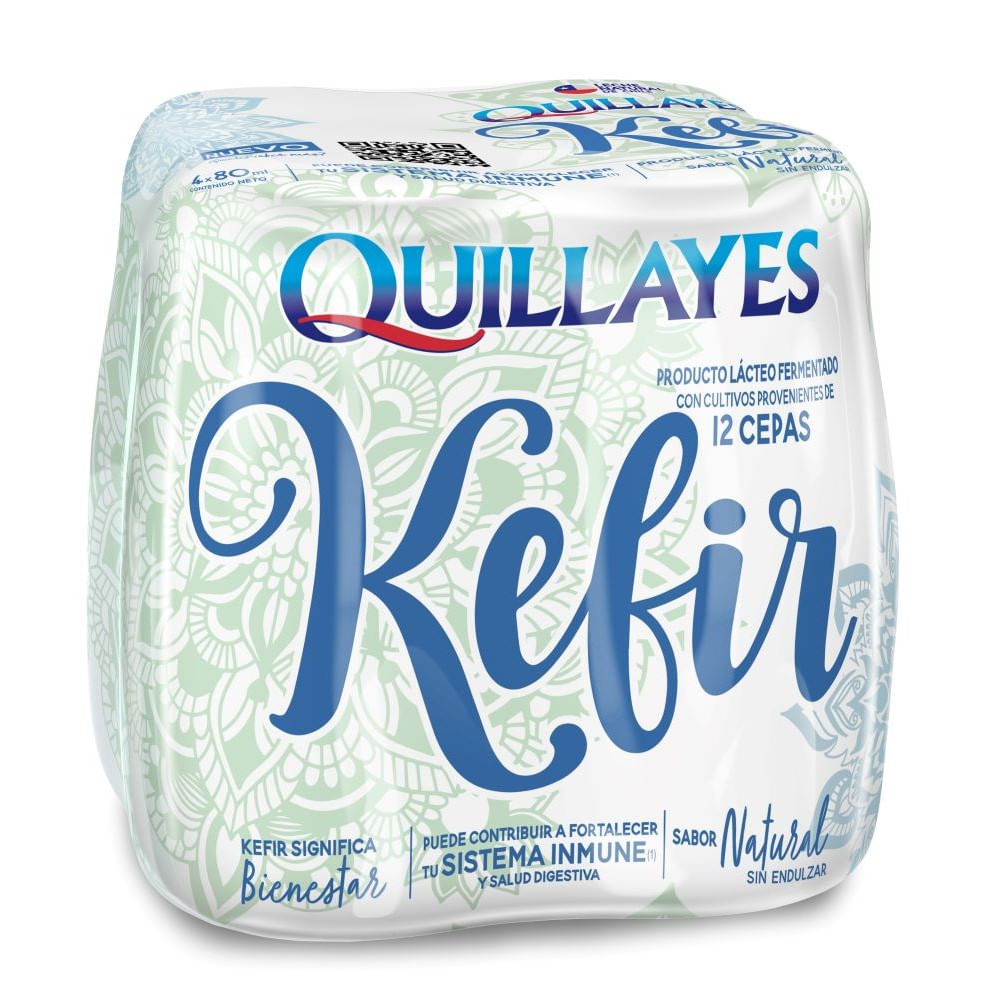 Kefir Quillayes sin endulzante natural 4 un de 80 ml